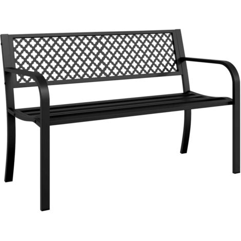 Banc de jardin 119 cm noir acier vidaXL