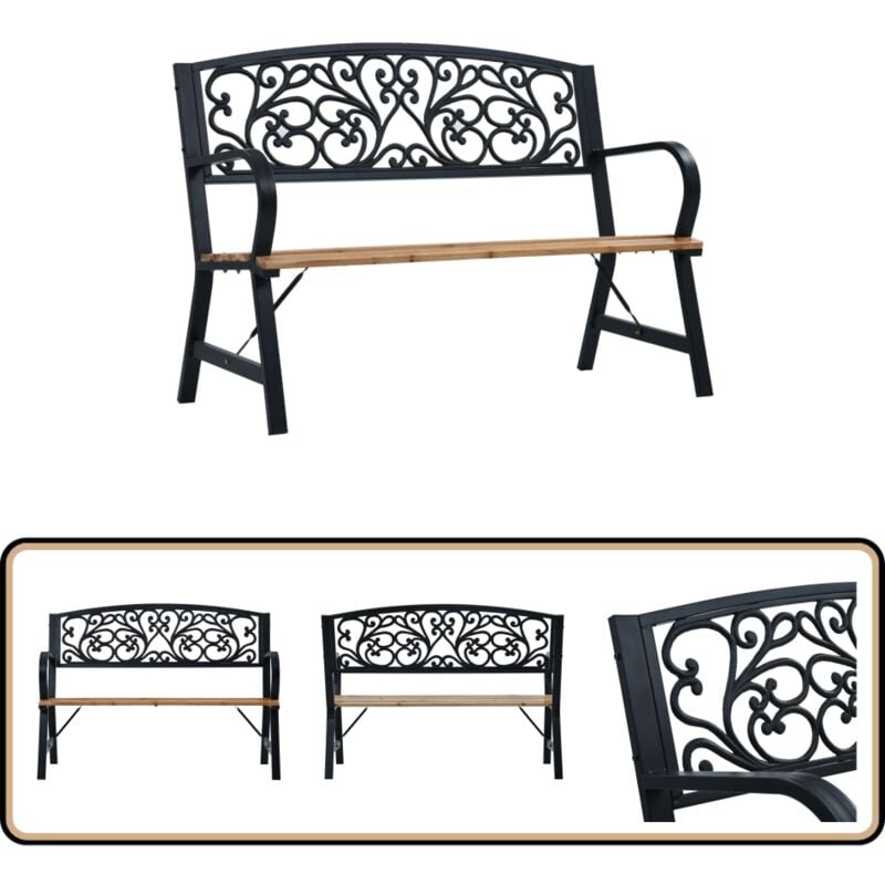 Banc de jardin 120 cm Bois - Banc De Jardin - Mobilier De Jardin - Banc D'extérieur - Chaise Longue Extérieure - Design Vintage