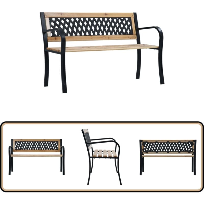 Banc de jardin 120 cm Bois - Banc De Jardin - Mobilier De Jardin - Banc Extérieur - Chaise Longue - Décoration Extérieure