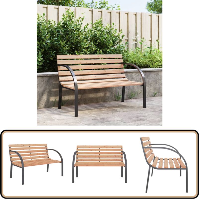 Vidaxl - Banc de jardin 120 cm Bois et fer - Banc De Jardin - Mobilier De Jardin - Banc En Bois - Chaise Longue Extérieure - Relaxation Jardin