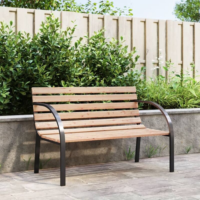 Banc de jardin 120 cm Bois et fer Vidaxl