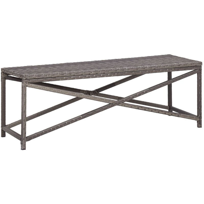 Banc de jardin 120 cm Resine tressee Gris