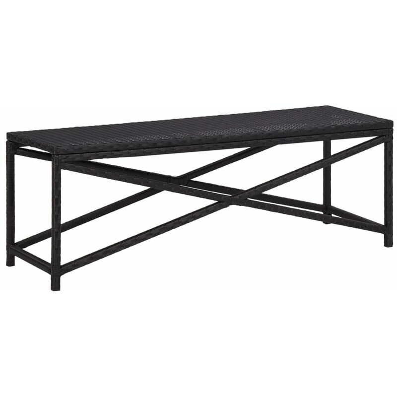Banc de jardin 120 cm Resine tressee Noir