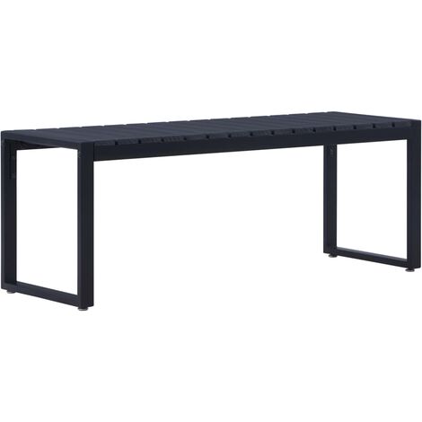 Banc de jardin 120,5 cm Panneau PS Noir