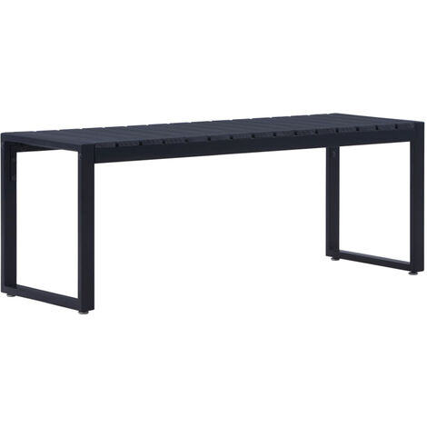Banc de jardin 120,5 cm Panneau PS Noir