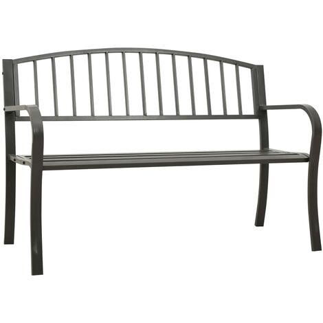 Banc de jardin Acier Gris 125 x 53 x 82 cm - Gris
