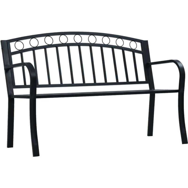 Banc de jardin 125 cm Noir Acier Vidaxl