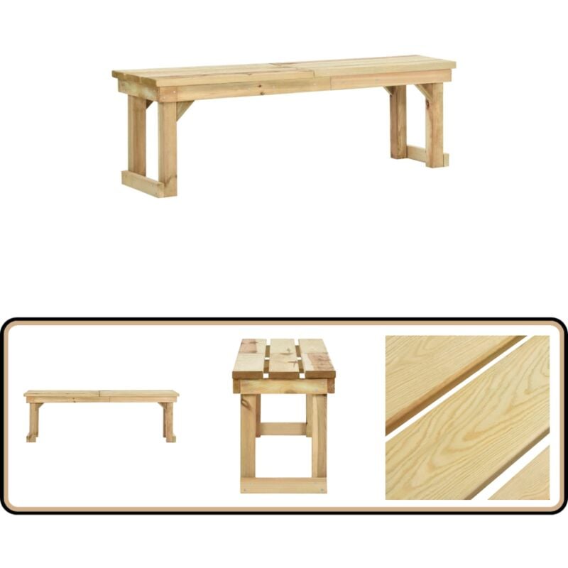 Banc de jardin 140 cm Bois de pin imprégné - Banc De Jardin - Banc Extérieur - Mobilier De Jardin - Chaise Longue - Meubles De Jardin