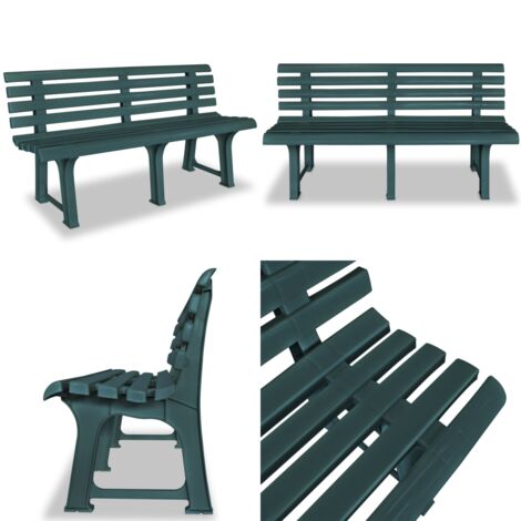 Banc de jardin 145,5 cm Plastique Vert - Banc De Jardin - Mobilier De Jardin - Banc Extérieur - Chaise Longue - Décoration Extérieure - Home & Living