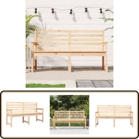 Banc de jardin 159,5x48x91,5 cm bois massif de pin - Banc De Jardin - Banc Extérieur - Mobilier De Jardin - Chaise Longue - Terrasse
