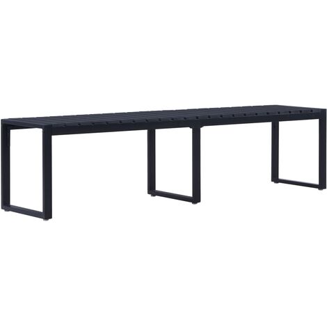 Banc de jardin 180 cm Panneau PS Noir