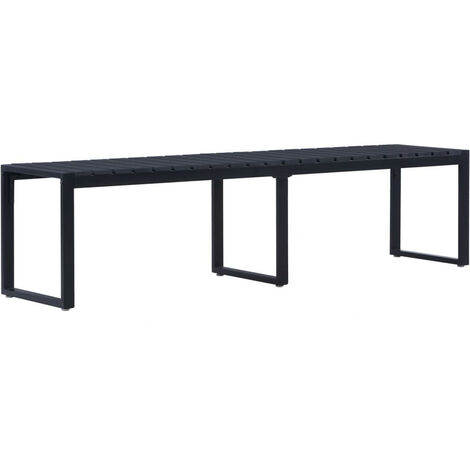 Banc de jardin 180cm Panneau PS Noir