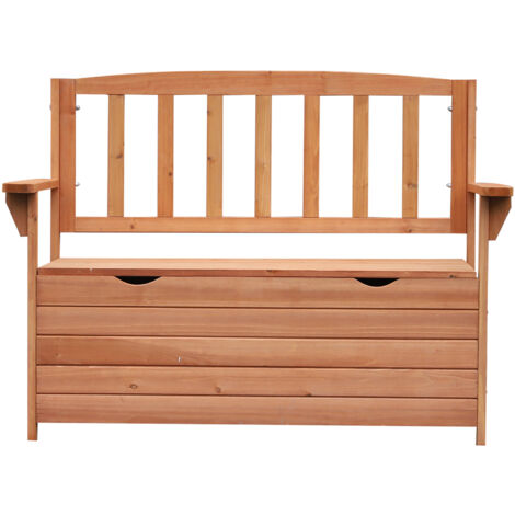 Banc de jardin 2 places avec coffre de rangement en bois