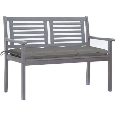 vidaXL 2 pcs Eucalyptus Banc de Jardin Terasse extérieur  Multi Couleurs