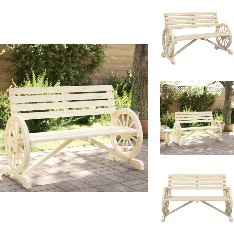 Vidaxl - Banc de jardin 2 places bois de sapin massif - Banc De Jardin - Meuble De Jardin - Mobilier Extérieur - Banc En Bois - Banc Deux Places