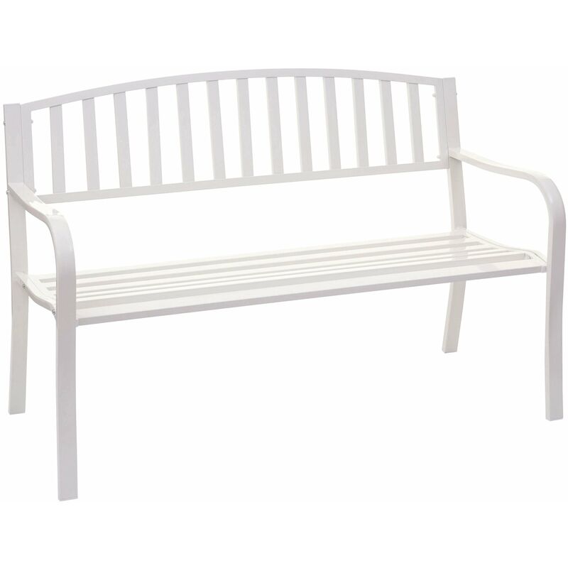 Banc de jardin 2 places en acier enduit de poudre blanc 040001114