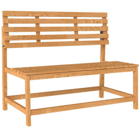 Banc de jardin 2 places en bois, résistant aux intempéries, mobilier de jardin résistant aux UV avec dossiers rabattables, banc public pouvant supporter jusqu'à 240 kg, banc en bois pour balcon,110 x