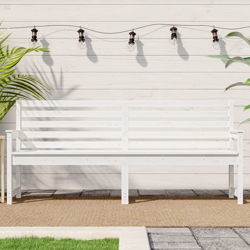 Vidaxl - Banc de jardin blanc 203,5x48x91,5 cm bois massif de pin