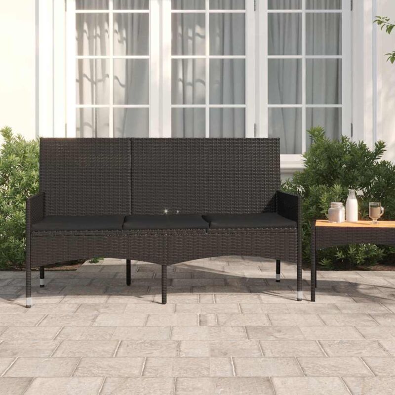 VidaXL - Gartenbank poly-rattan, One Size, Schwarz