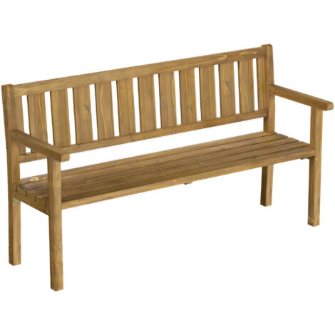 Banc de Jardin 3 Places  Banquette Terrasse avec Capacité 360kg Robuste Siège FSC pour Balcon Parc et Porche Teck
