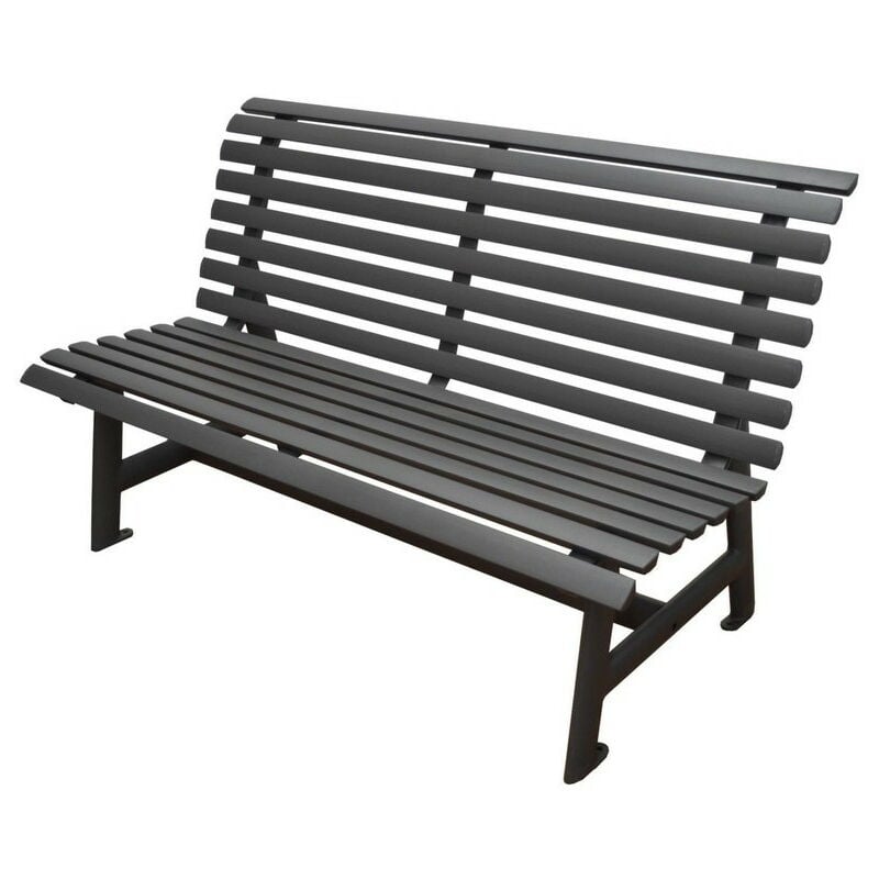 Banc de jardin 3 places Square - graphite 150 x 88 x 74 cm - Proloisirs