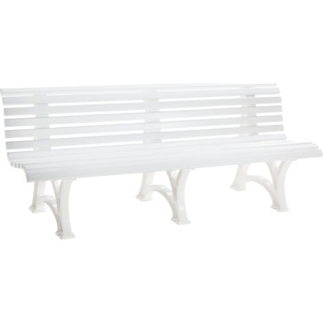 Banc de jardin 4 places en PVC blanc – Longueur 2000 mm – Résistant aux intempéries et aux rayons UV – Facile à entretenir – Blome