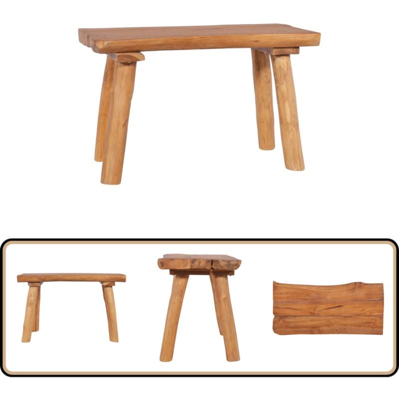 Banc de jardin 80 cm Bois de teck massif - Banc De Jardin - Banc En Bois - Meuble De Jardin - Mobilier Exterieur - Teak Massif