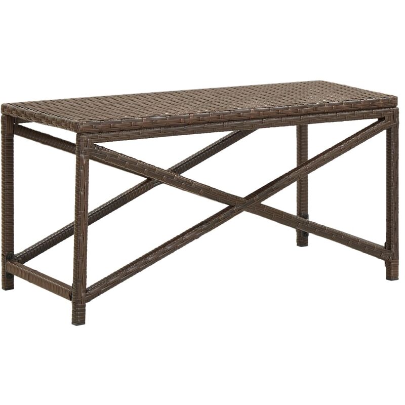 Banc de jardin 80 cm Résine tressée Marron Vidaxl