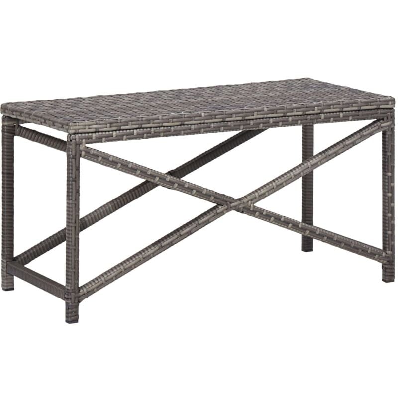 Banc de jardin 80 cm Résine tressée Gris Vidaxl