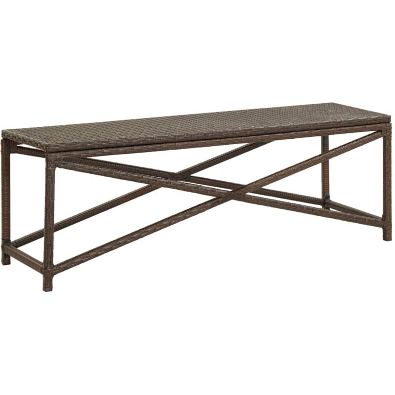 Banc de jardin 120 cm Résine tressée Marron Vidaxl