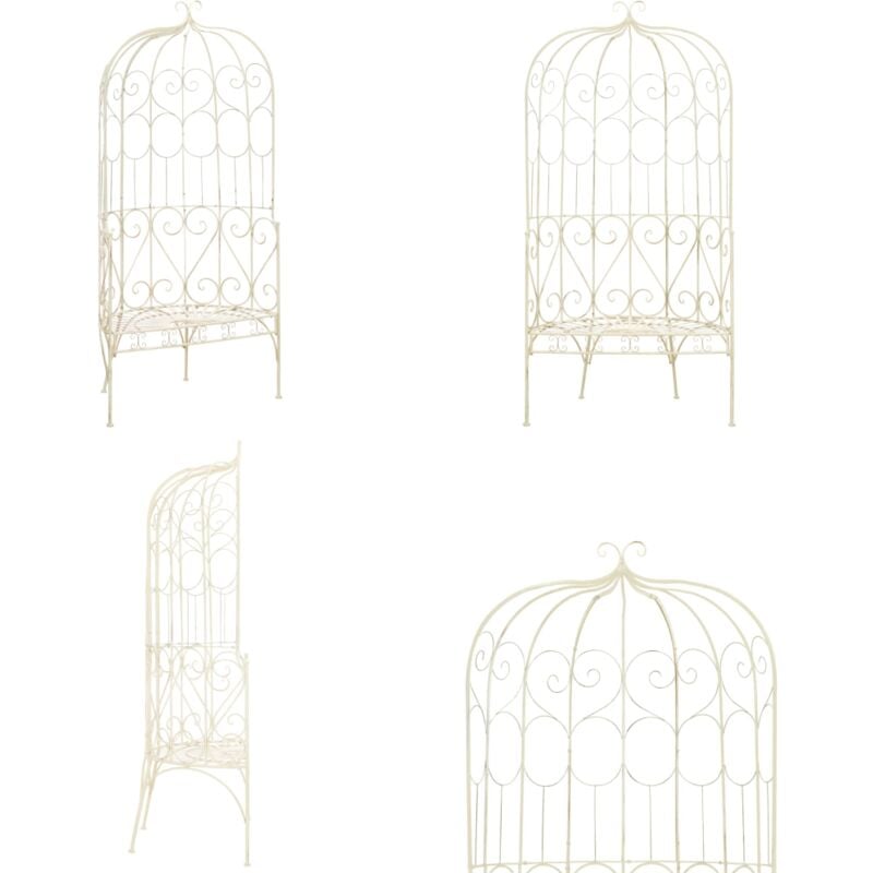 Banc de jardin 95 cm Fer Blanc antique - Banc De Jardin - Banc En Fer Forgé - Mobilier De Jardin - Terrasse - Design Vintage - Home & Living