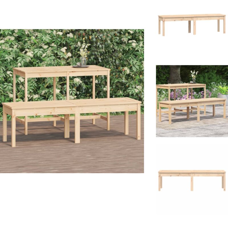 Banc de jardin à 2 places 159,5x44x45 cm bois massif de pin - Banc De Jardin - Banc Extérieur - Mobilier De Jardin - Meubles De Jardin - Chaise Longue