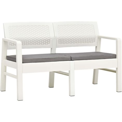 vidaXL Banc de Jardin à 2 Places et Coussins 120 cm Plastique Multicolore