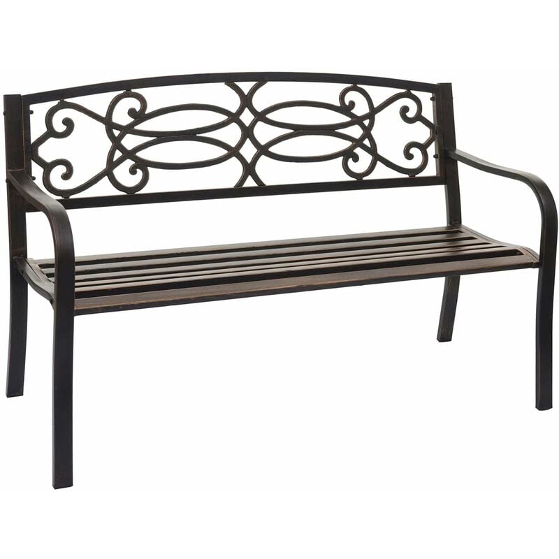 Banc de jardin acier revêtu de poudre 2 places couleur bronze 040001120