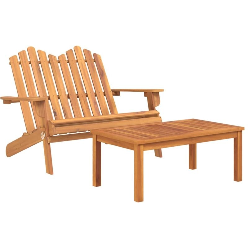 Ensemble de salon de jardin Adirondack 2 pcs bois acacia solide Vidaxl