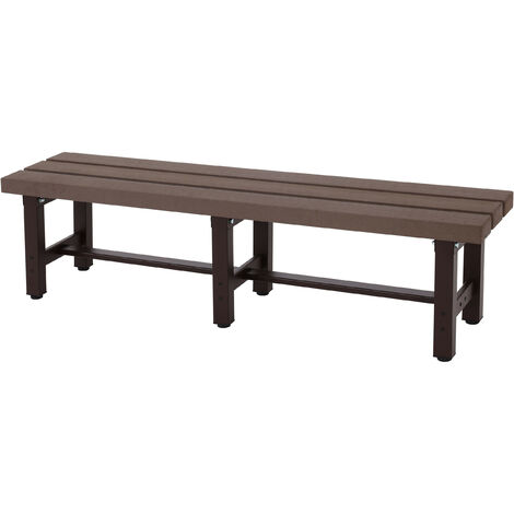 Banc de jardin alu HWC-K60 - banc banc de parc banc de balcon - résistant aux intempéries WPC 150cm - brun