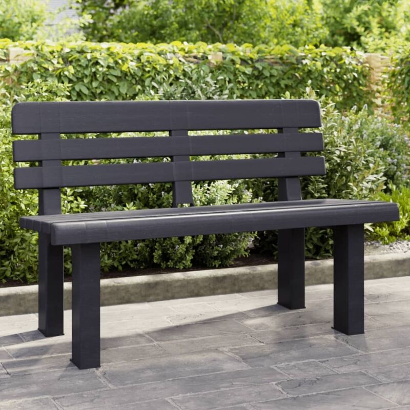 Vidaxl - Banc de jardin anthracite 110x52x71 cm polypropylène