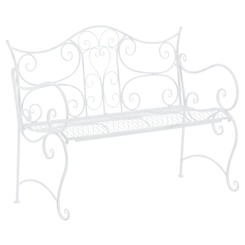 CLP - Banc de jardin de style rustique en laquée laqué avec banc externe diverses couleurs Couleur : Blanc