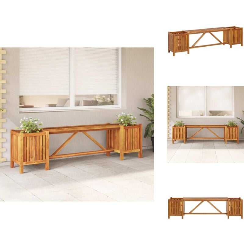 Vidaxl - Banc de jardin avec 2 jardinières 150x30x40 cm Bois d'acacia - Banc De Jardin - Mobilier De Jardin - Banc En Bois - Acacia - Jardinière