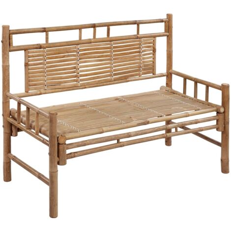 Banc de jardin avec coussin 120 cm Bambou 22