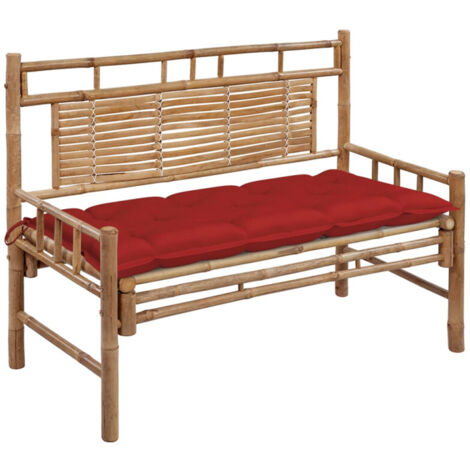 Banc de jardin avec coussin 120 cm Bambou vidaXL