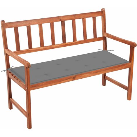 Banc de jardin avec coussin 120 cm Bois d'acacia massif 27