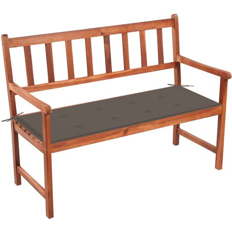 Banc de jardin avec coussin 120 cm Bois d'acacia massif 34