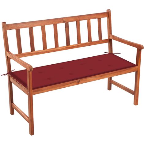 Banc de jardin avec coussin 120 cm Bois d'acacia massif 38