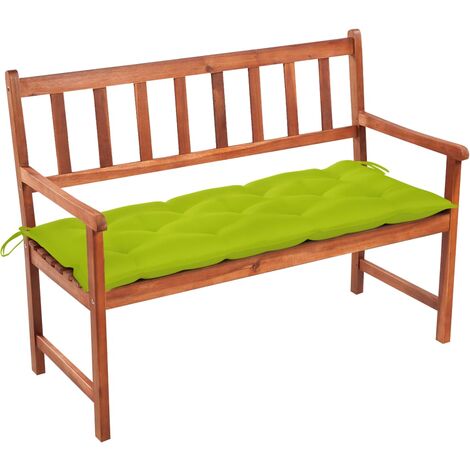 Banc de jardin avec coussin 120 cm Bois d'acacia massif 64