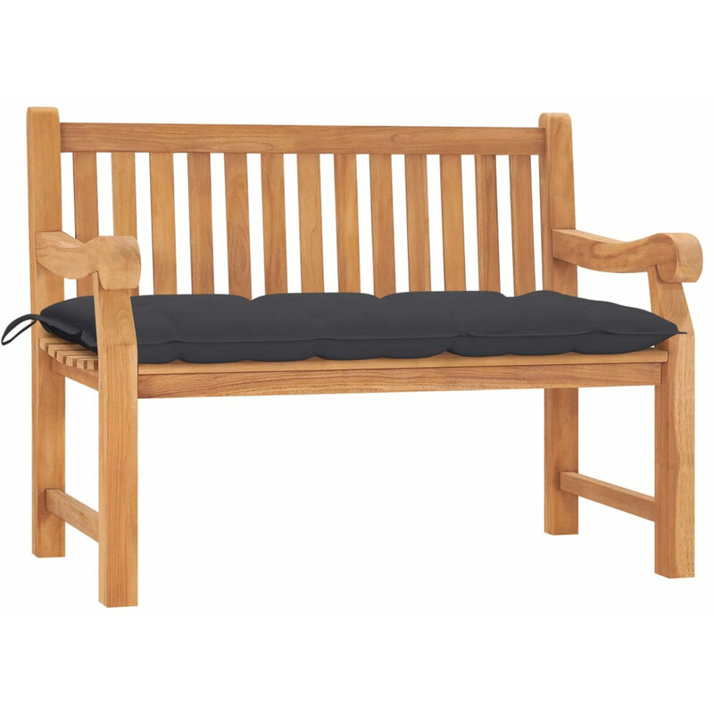 Banc de jardin avec coussin 120 cm Bois de teck massif