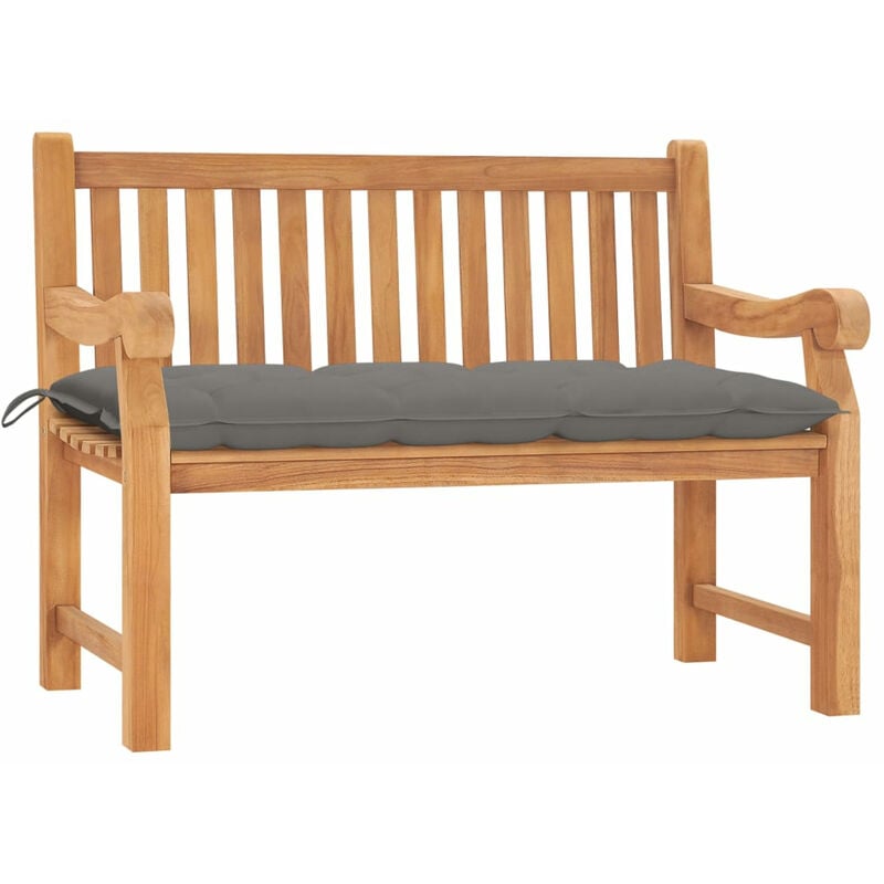 Banc de jardin avec coussin 120 cm Bois de teck massif