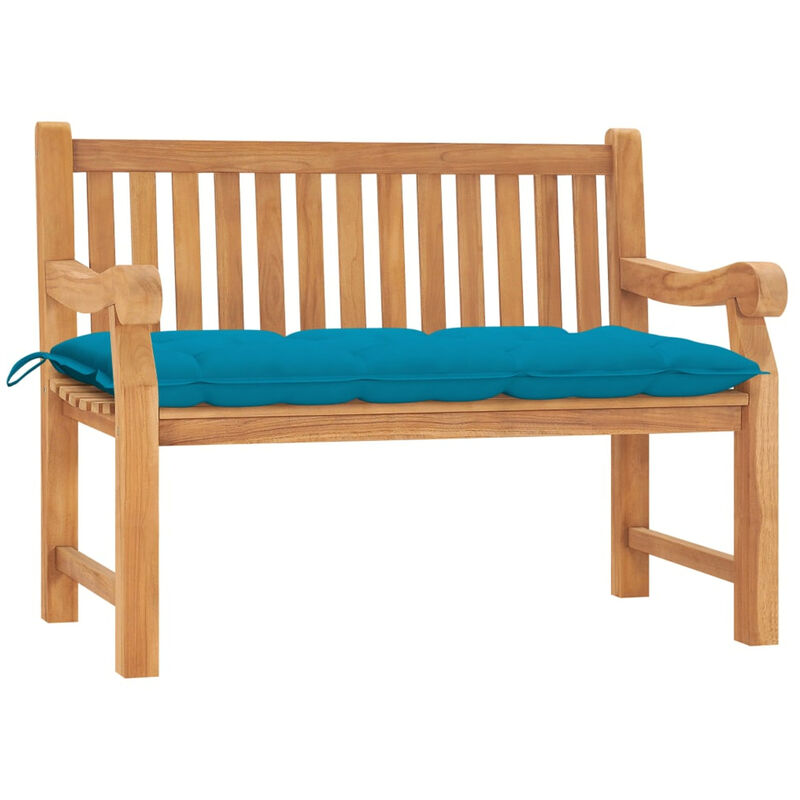 Banc de jardin avec coussin 120 cm Bois de teck massif