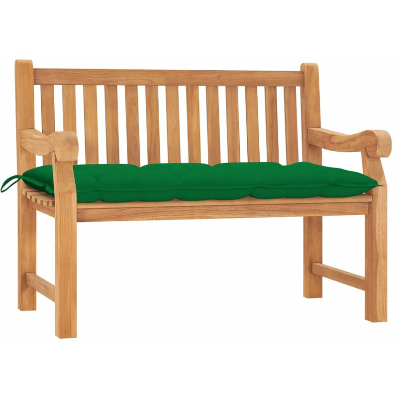 Banc de jardin avec coussin 120 cm Bois de teck massif