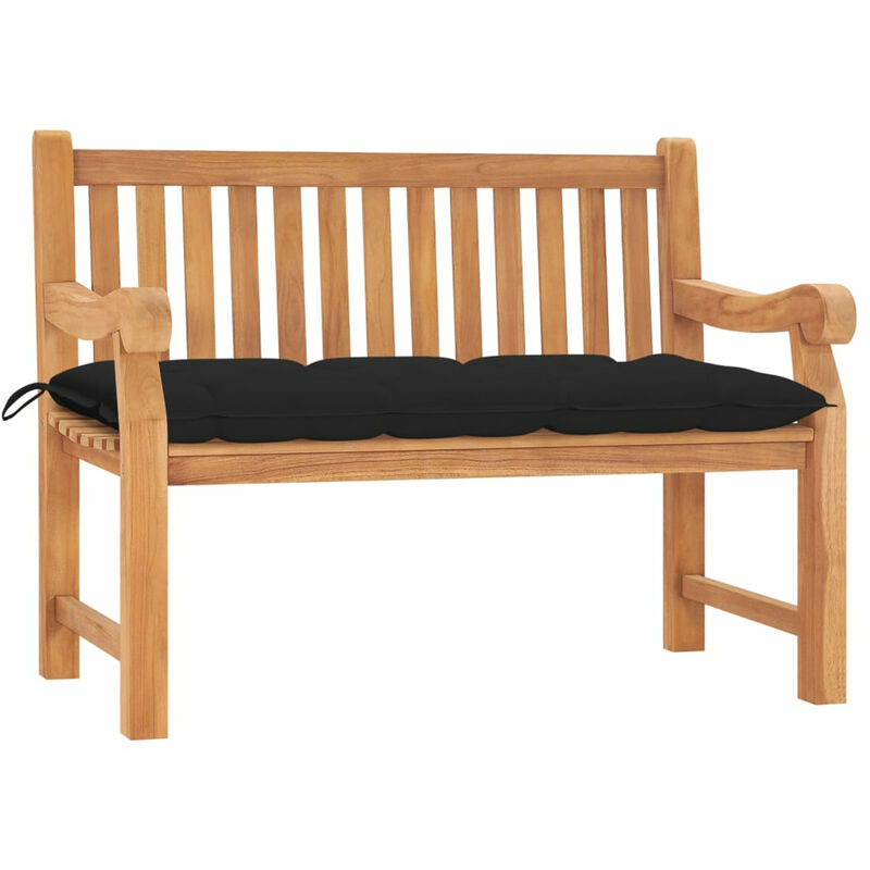 Banc de jardin avec coussin 120 cm Bois de teck massif